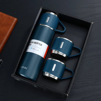 Stainless Steel Water Bottle-Insulated Vacuum Coffee 3 Mug Set