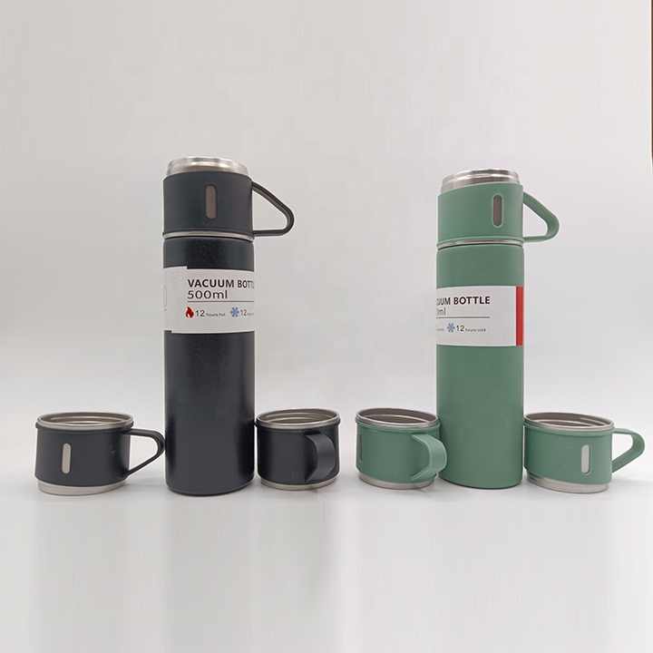 Stainless Steel Water Bottle-Insulated Vacuum Coffee 3 Mug Set