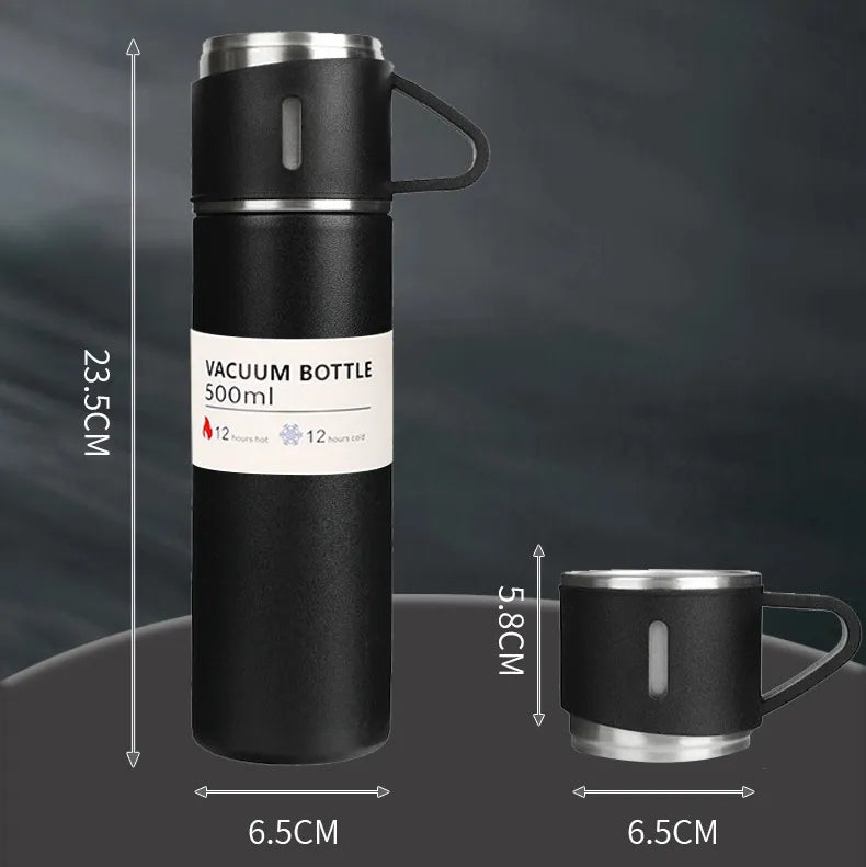 Stainless Steel Water Bottle-Insulated Vacuum Coffee 3 Mug Set