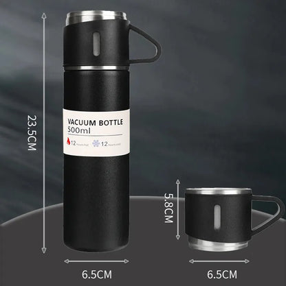 Stainless Steel Water Bottle-Insulated Vacuum Coffee 3 Mug Set